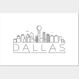 Dallas Minimal Skyline Posters and Art